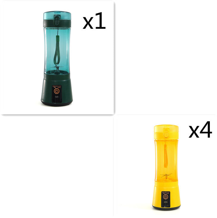 Wireless mini smoothie blender, yellow transparent cup with dark base