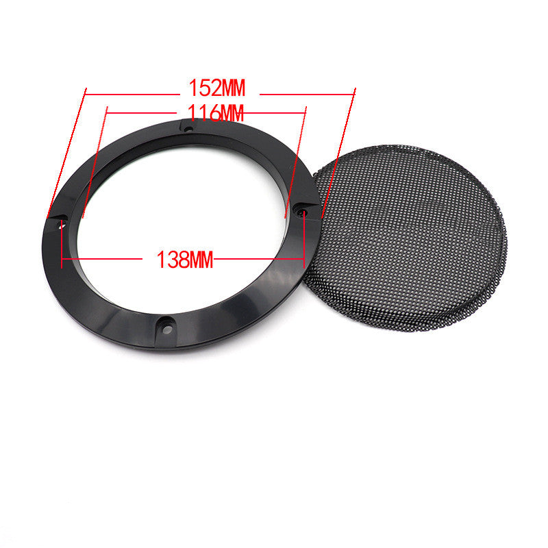 Car speaker grille mask with size diagram; black ring, round mesh cover, 152mm shown.