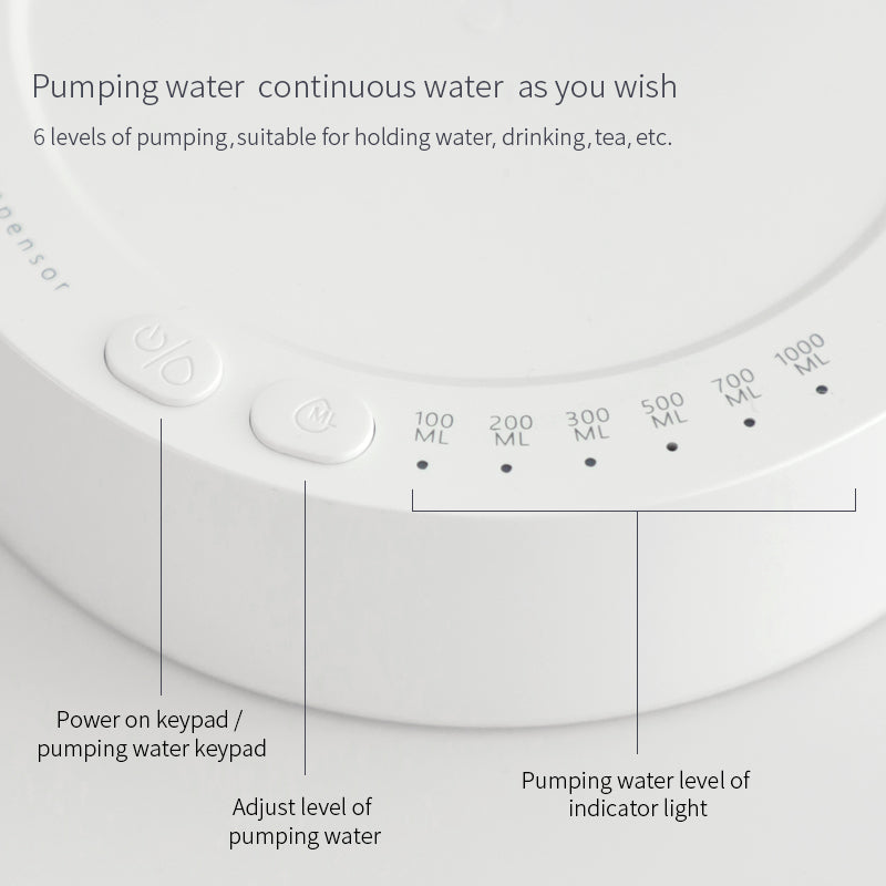 White electric water dispenser control panel with pump level indicator and buttons