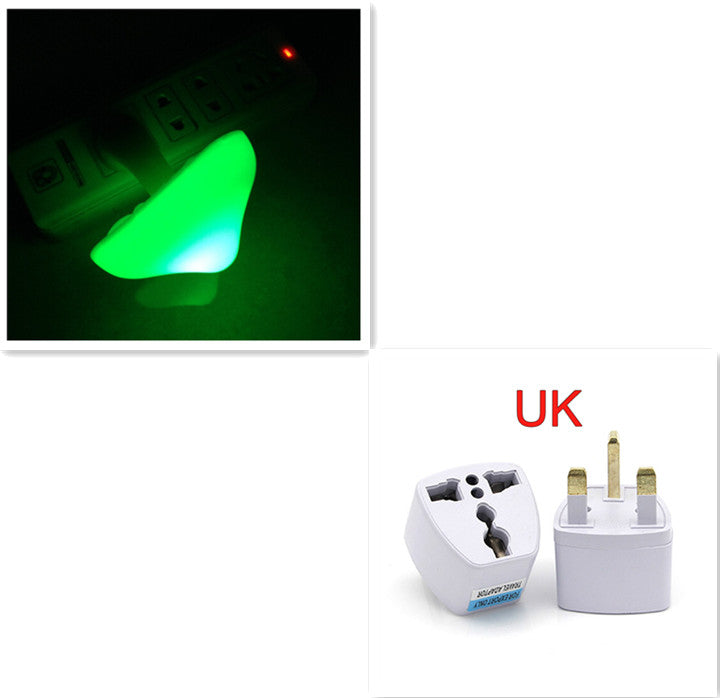 Mushroom LED night light wall socket lamp with green glow, UK plug