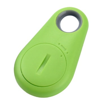 Green water-drop Bluetooth anti-lost tracker with keyring hole and center button