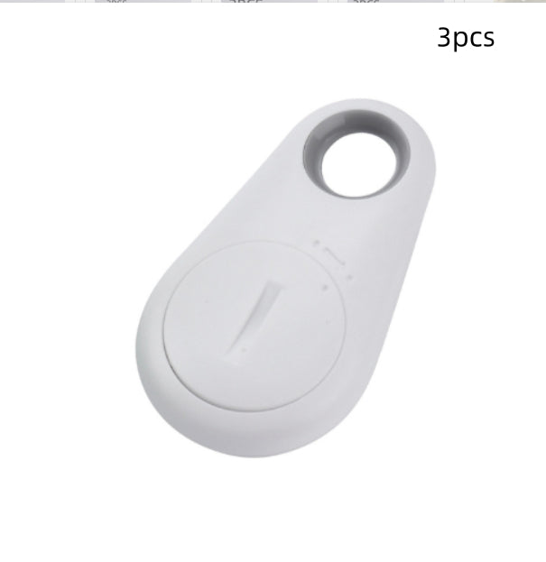 White Bluetooth anti-lost finder teardrop case with keyring hole and button